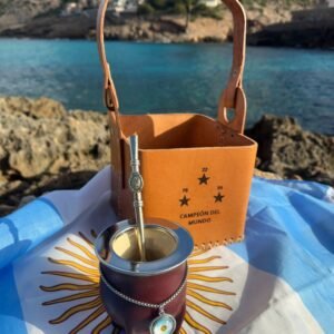 Mate Camionero de calabaza forrado en cuero- Personalizado