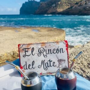 Mate Torpedo de calabaza forrado en cuero con virola de acero