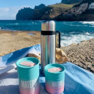 Latas bicolor Matero yerba y azúcar