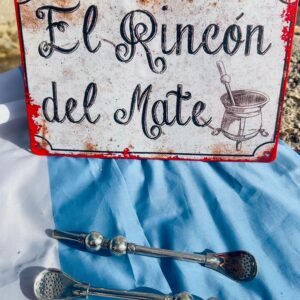 Bombilla con bochas de alpaca