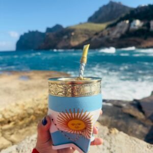 Mate Imperial premium forrado en cuero bandera Argentina