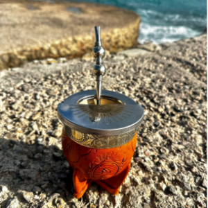 Matepa de acero con grabado de Sol Patria