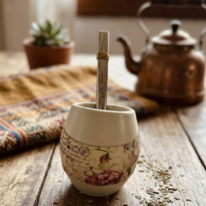 Mate de PVC con detalles en cuerina pintada