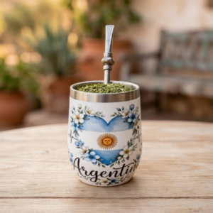Mate de acero térmico con impresión digital "Argentina"
