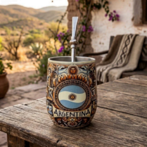 Mate de acero térmico con impresión digital "Argentina"